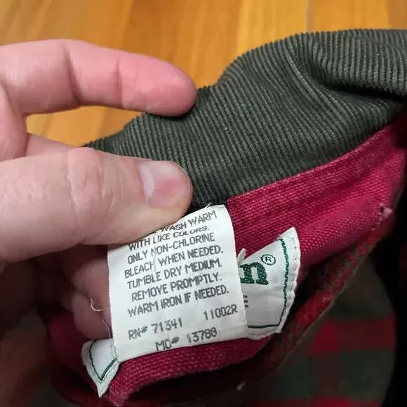 Womens Vintage LL Bean Chore Barn Coat T540 Red Made in USA Removable Wool Liner - Picture 3 of 15